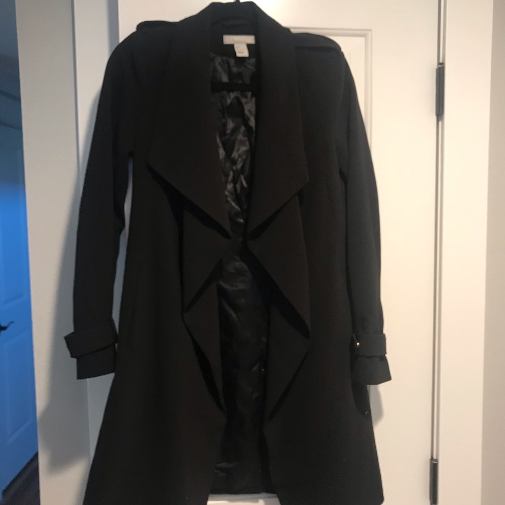 draped trench coat